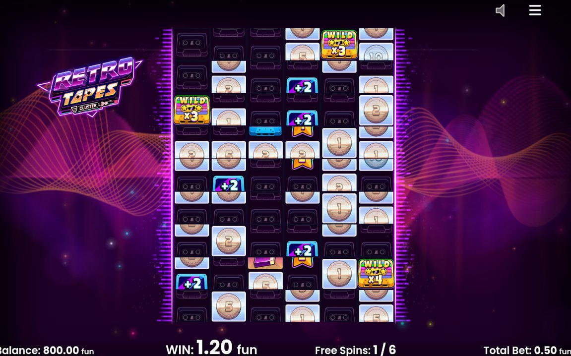 Free Spins round with Wild Tape Symbols on the grid